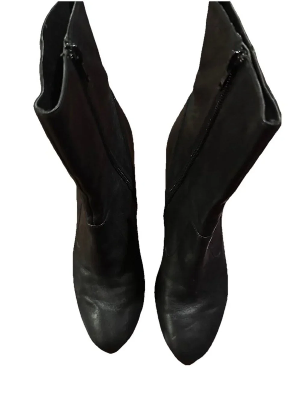 Calvin Klein Women's Black Leather Stiletto Heeled Dress Booties Shoes Size 7.5